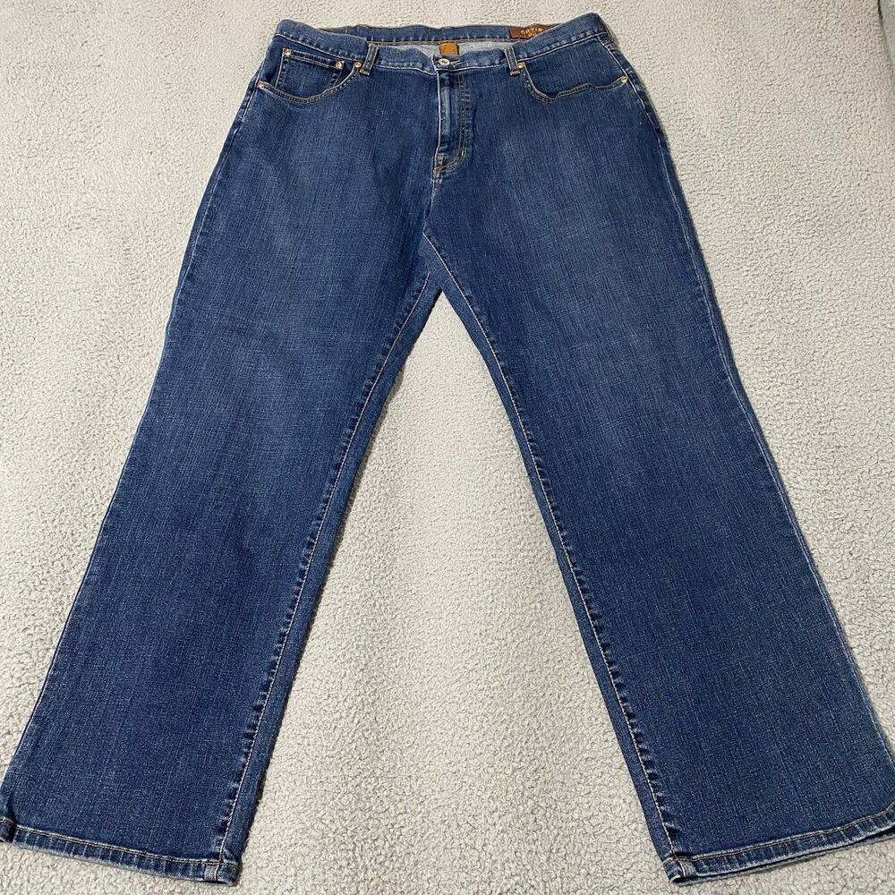 Orvis Jeans Mens 38x32 Blue Straight Leg Medium Wash Stretch Denim Outdoor Camp